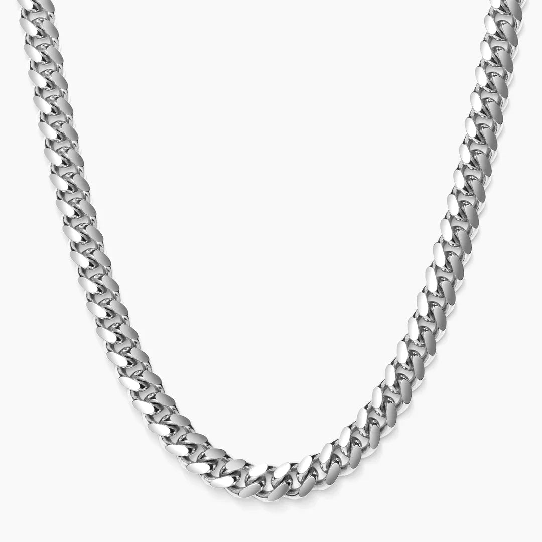 8mm Miami Cuban Link Chain - Silver