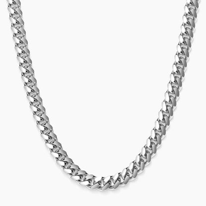 8mm Miami Cuban Link Chain - Silver