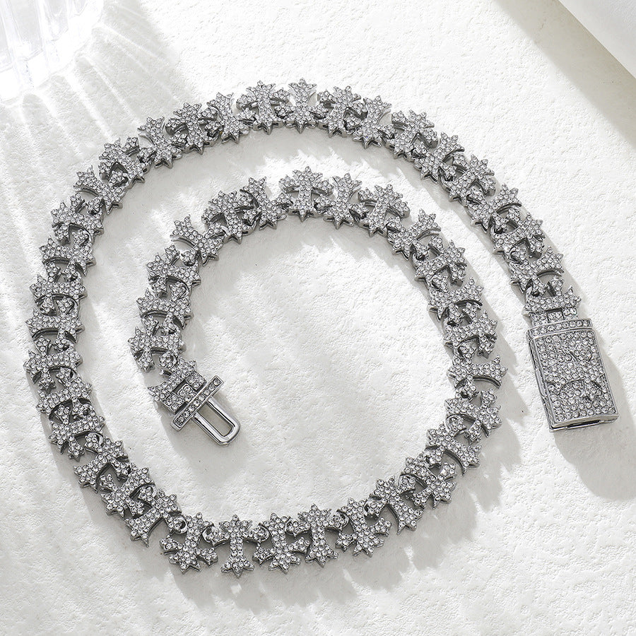 NEW! ICED OUT CROSS CUBAN CHAIN