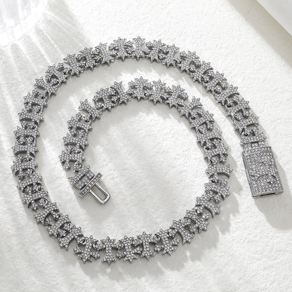 NEW! ICED OUT CROSS CUBAN CHAIN