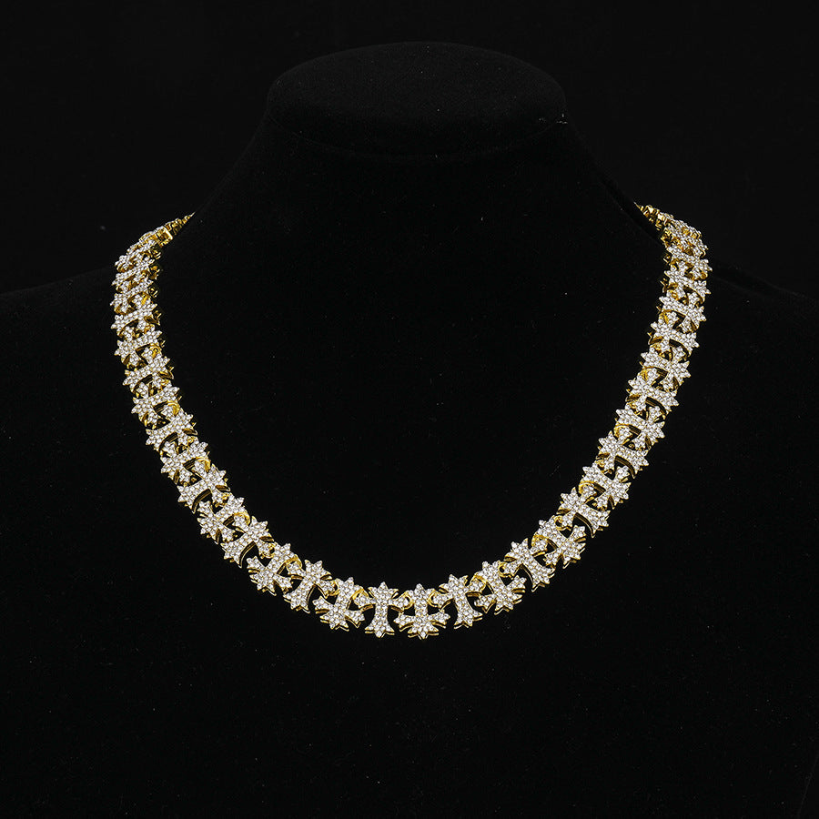 NEW! ICED OUT CROSS CUBAN CHAIN