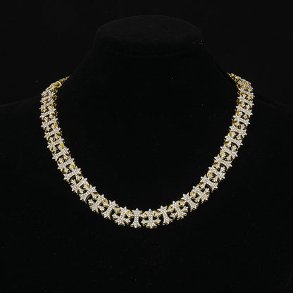 NEW! ICED OUT CROSS CUBAN CHAIN