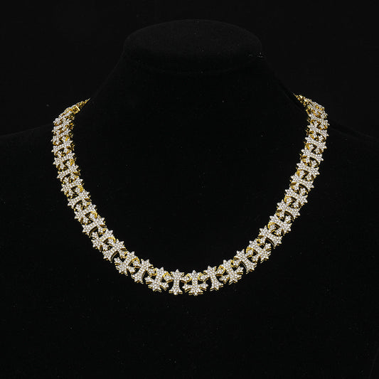 NEW! ICED OUT CROSS CUBAN CHAIN