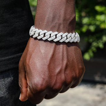 14mm Diamond Prong Link Bracelet - White Gold
