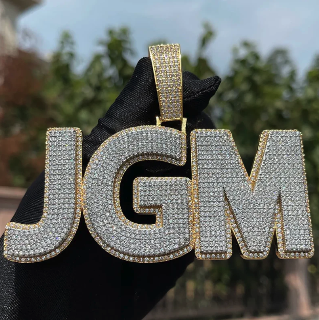 CUSTOM MODERN FONT ICED OUT PENDANT