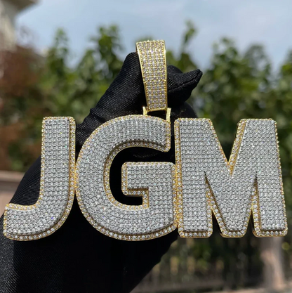 CUSTOM MODERN FONT ICED OUT PENDANT