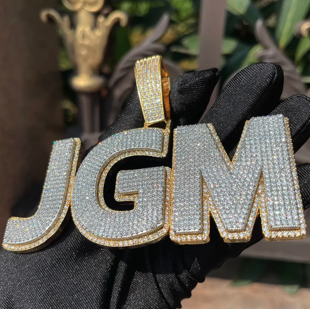 CUSTOM MODERN FONT ICED OUT PENDANT