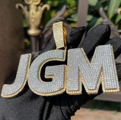 CUSTOM MODERN FONT ICED OUT PENDANT