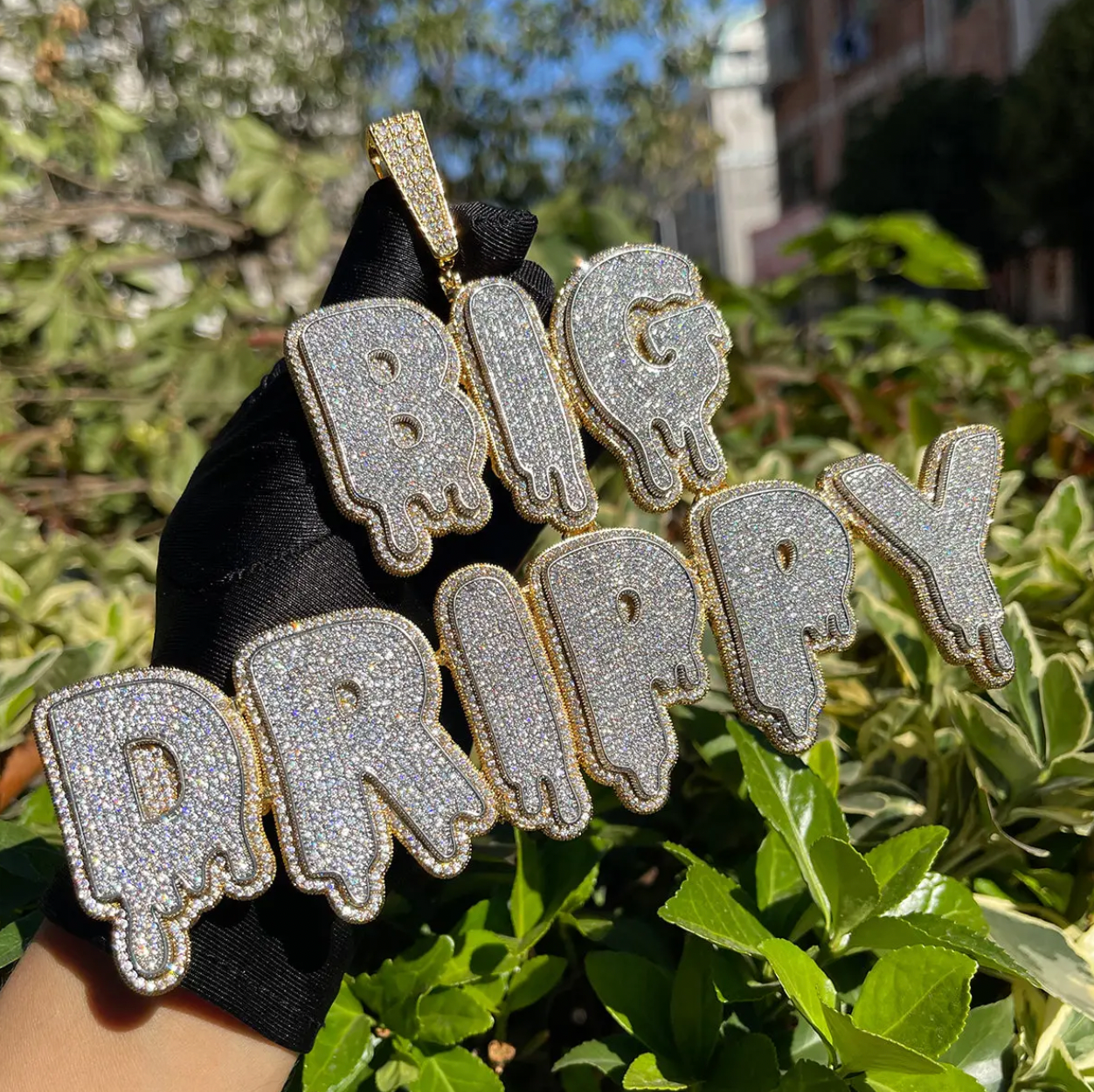CUSTOM DRIP FONT PENDANT