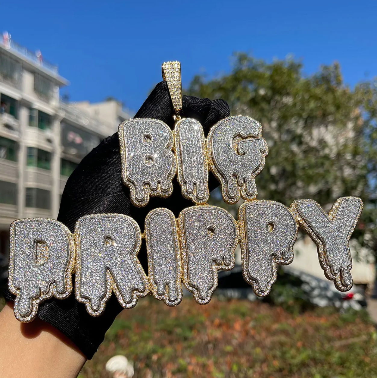 CUSTOM DRIP FONT PENDANT