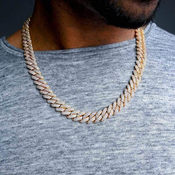 14mm Diamond Prong Link Chain